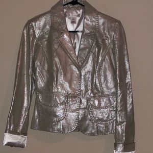 Metallic blazer with western detail